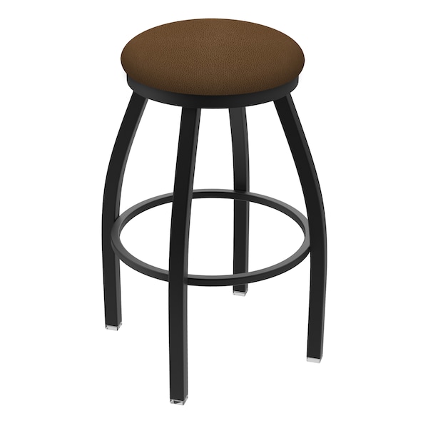 Holland Bar Stool Co 30" Swivel Bar Stool, Black Wrinkle, Rein Thatch Seat X802 - main